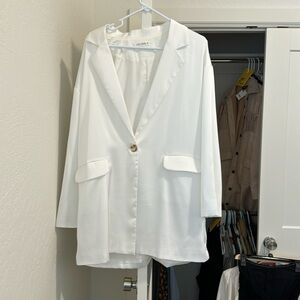 12th Tribe Halley white Satin Blazer Size L